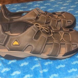 Men’s Brown and tan leather sandals #leathersandals
#dadshoes